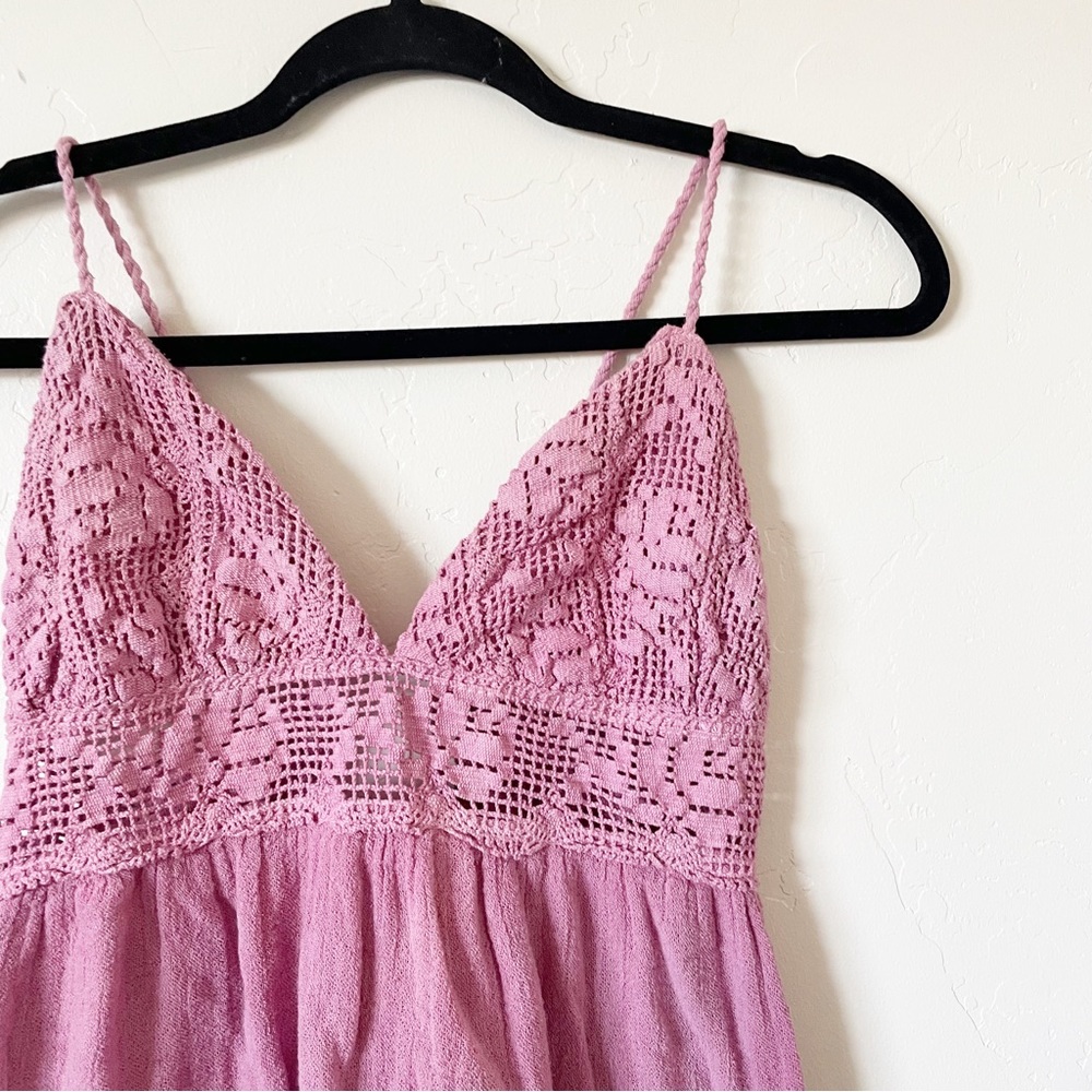 Jen's Pirate Booty Mauve Crochet Babydoll Tunic - Picture 3 of 8
